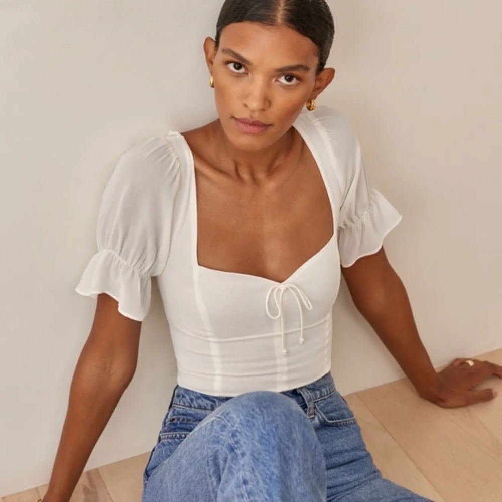 Reformation Delevan Top in Gossamer *NEW*